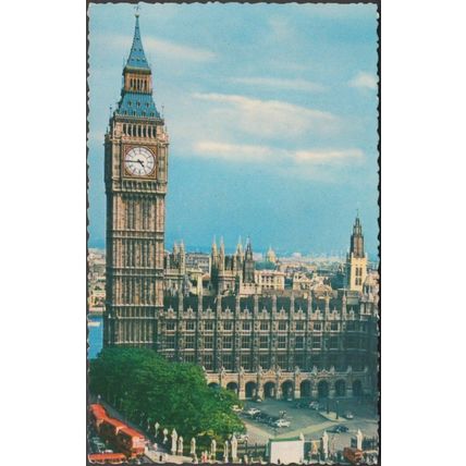 Big Ben, Westminster, London, c.1950s - A V Fry Postcard