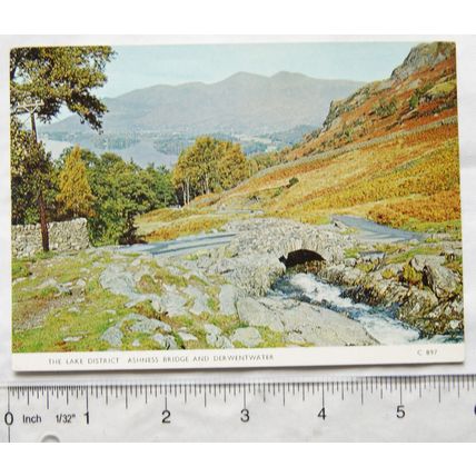 old postcard Ashness Bridge & Derwentwater