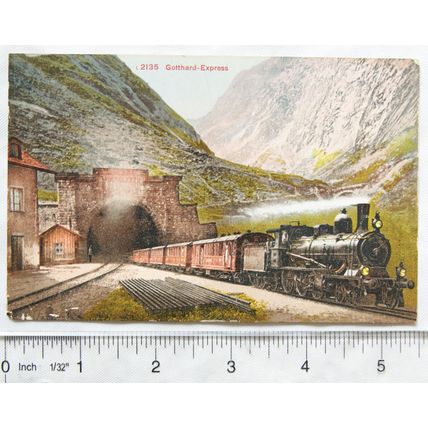 vintage postcard Gotthard Express, Switzerland