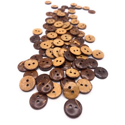 13mm Natural Coconut Shell Buttons Brown 2 Hole Cardigans Sewing Knitting Crafts