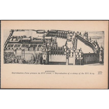 Reproduction d'une Gravure du XVIe siècle, Amboise, c.1920 - Crété Neurdein CPA