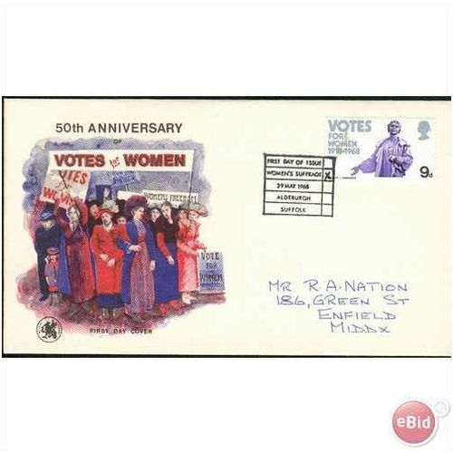 GB FDC 1968 - Women's Right to Vote 50th Anniversary 1