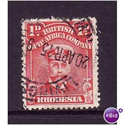 Rhodesia 1910 SG191 1d Carmine - Red fine used