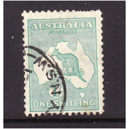 AUSTRALIA 1929 SG 109 1s BLUE GREEN ( Die II B ) FINE USED#2
