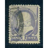 Used 212 1c Benjamin Franklin Just Clears M01327