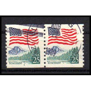 Used 2280a 25c U.S. Flag Fine CNP Left 5 PA1049