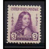 724 3c William Penn Fine MNH O3588