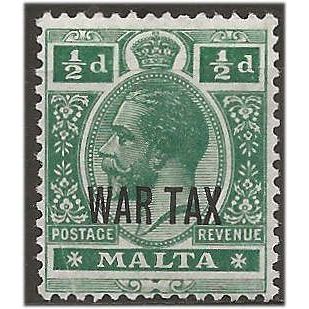 Malta 1917 SG92 1/2d Green WAR TAX Mounted Mint .. ..