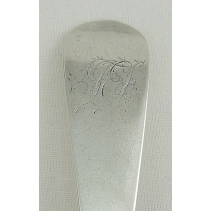 Heavy 8" Georgian Silver Old English Table Spoon, London 1743, 206mm, 64g.