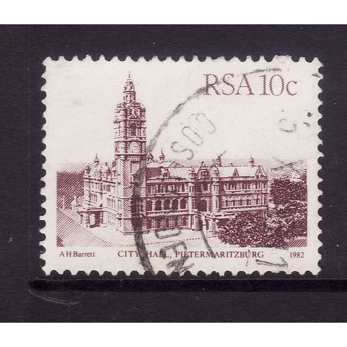 SOUTH AFRICA 1982 BUILDINGS 10c CITY HALL, PIETERMARITZBURG SG520A FINE USED#