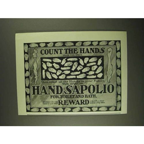 1903 Hand Sapolio Soap Ad - Count the Hands
