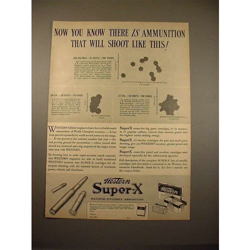 1938 Western Super-X Cartridge Gun Ammunition Ad!