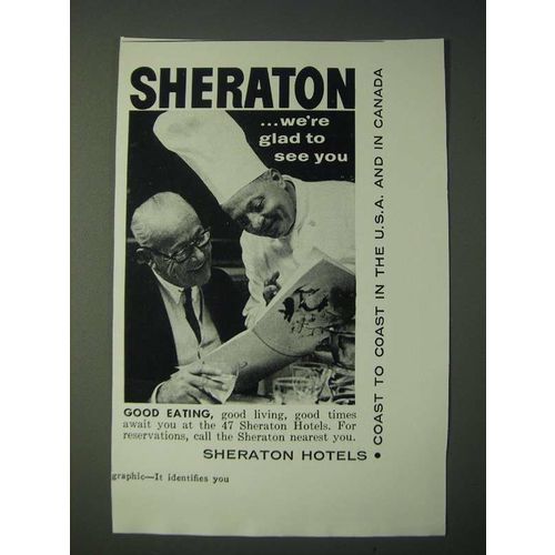 1958 Sheraton Hotels Ad - Sheraton Éwe're glad to see you