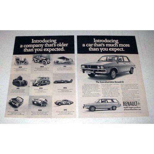 1971 Renault 12 Car Ad - Company Older Than Expected