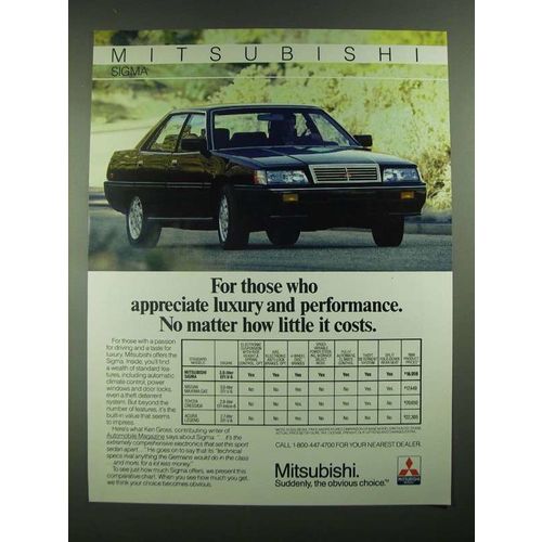 1988 Mitsubishi Sigma Ad - Appreciate Luxury and Performance