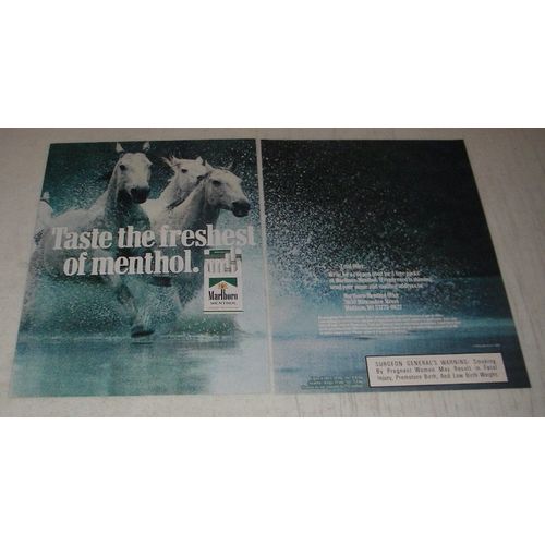 1990 Marlboro Menthol Cigarettes Ad - Taste the freshest of menthol