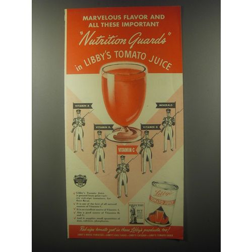 1942 Libby's Tomato Juice Ad - Marvelous flavor