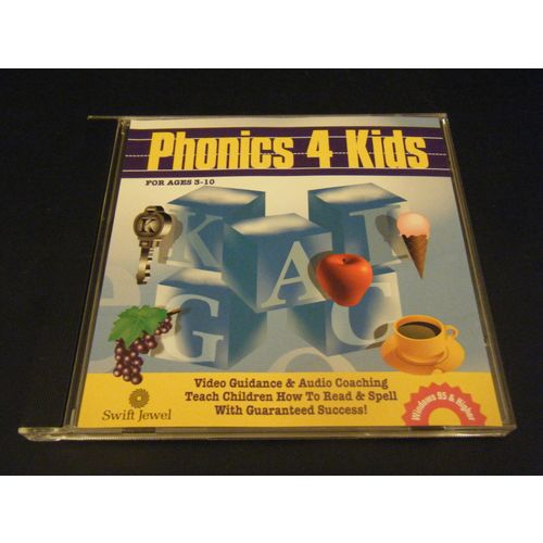 Phonics 4 Kids Jewel Case (PC, 1999)
