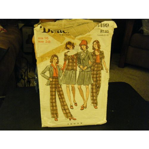 Butterick 3499 Misses Semi-Fitted Jacket, Skirt & Pants Pattern - Sz 16 Bust 38