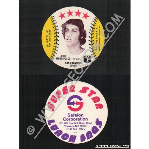 Sport Baseball Discs Name: Montefusco, John Pitcher San Francisco Giants~571