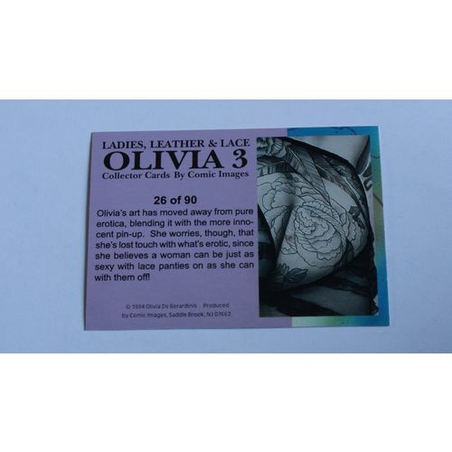 Olivia 3 Ladies, Leather & Lace Base trading card # 26 (A) 1994, Comic Images