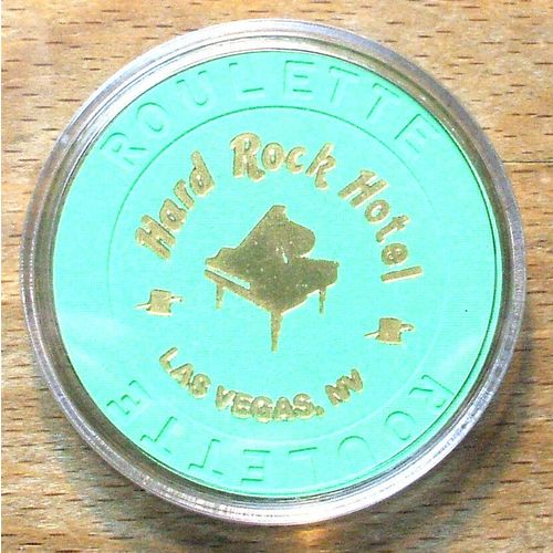 Hard Rock Casino ROULETTE Chip - Green - Piano - LAS VEGAS, Nevada