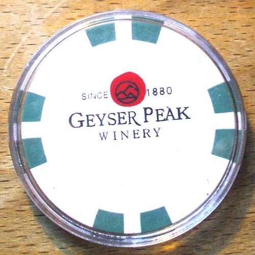 Geyser Peak Winery Poker Chip Golf Ball Marker - California - Green