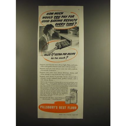 1939 Pillsbury's Best Flour Ad - How much would you pay for good baking results