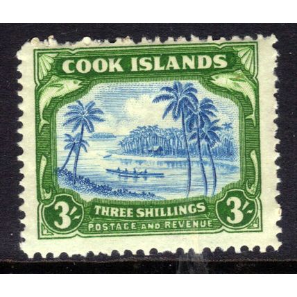 Cook Islands 1944 - 46 KGV1 3/-d Blue & Green Umm SG 145 ( D1395 )