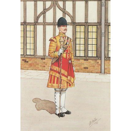 Drum Major Irish Guards 1980 Uniform Postcard (U11802)