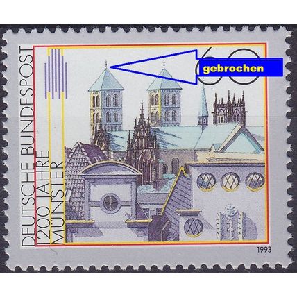 GERMANY BUND [1992] MiNr 1645 F37 ( **/mnh ) Plattenfehler
