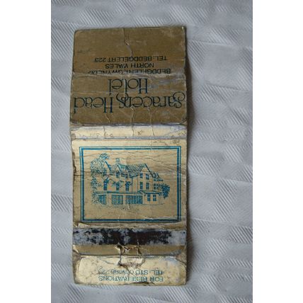 old Matchbook Cover- Saracens Head Hotel, Beddgelert, Wales