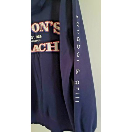 Sport Tex Uni-Sex Blue Eaton's Beach Florida Hooded Zippered Sweatshirt Size L