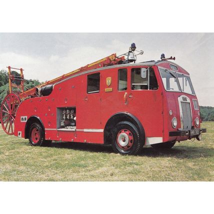 Dennis F12 Pump Escape Surrey Fire Engine Brigade Postcard