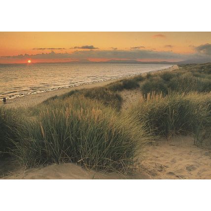 Harlech Beach at Sunset Welsh Postcard