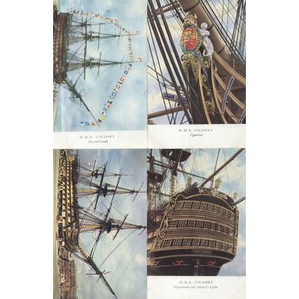 HMS Victory Gale & Polden 4x Antique Ship Postcard s