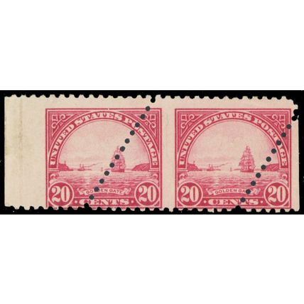 567, Mint NH 20¢ Golden Gate Diagonal Misperf Error Pair - Stuart Katz