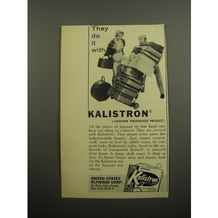 1955 United States Plywood Kalistron Ad - They do it with Kalistron
