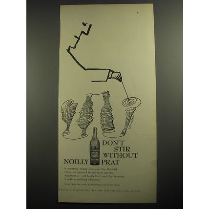 1956 Noilly Prat Vermouth Ad - art by Saul Steinberg