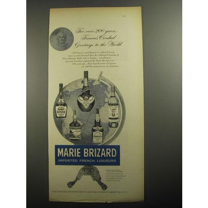 1956 Marie Brizard Liqueur Advertisement - France's Cordial greetings