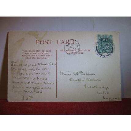 LONGLEAT HALL, Warminster, WILTS antique postcard by Wilkinson 1903 pm =