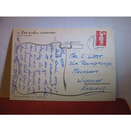 ST. TROPEZ..used postcard 1996 postmark =