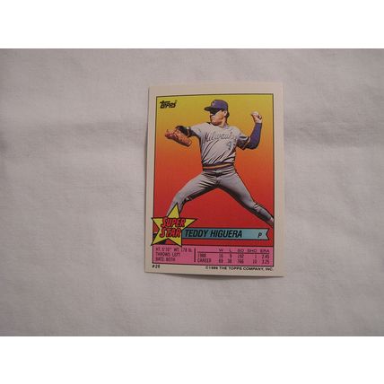 Teddy Higuera 1989Topps Stickerback NO.28 stickers Candy Maldonado Lloyd Mosely