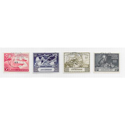 ASCENSION ISLAND 1949 UPU SET SG52/55 53 54 55 SG UNIVERSAL POSTAL UNION USED