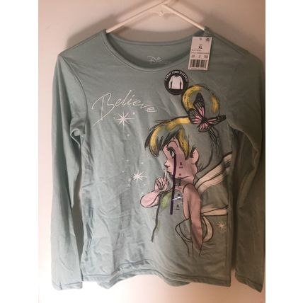 NEW Disney Girls' Tinkerbell Believe Long Sleeve XL T-Shirt
