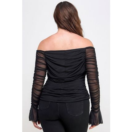 Ots Ruched Mesh Top