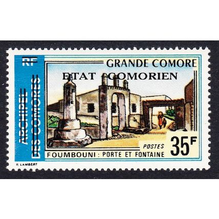 Comoro Is. Ovpt 'Etat Comorien' on 35 Fr 1975 MNH MI#196 Sc#143
