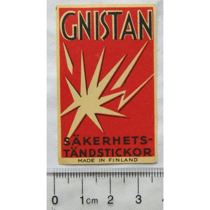 vintage Matchbox Label - Gnistan