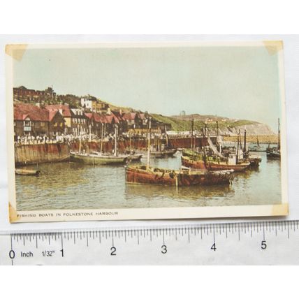 1950 postcard Fishing Boats in Folkestone Harbour
