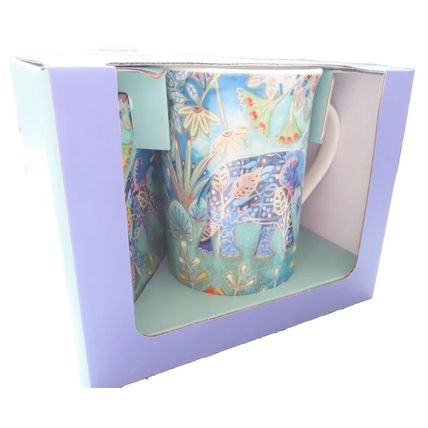 Elephant Mug Fine China & Coaster Set Boxed Gift Penny Gaj Design Tableware
